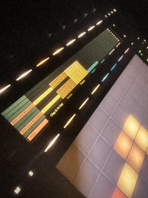 Ableton Push 3 showing the clips of the live set